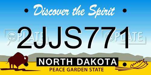 2JJS771 North Dakota License Plate
