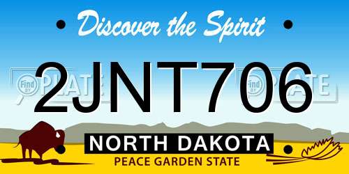 2JNT706 North Dakota License Plate