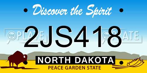 2JS418 North Dakota License Plate