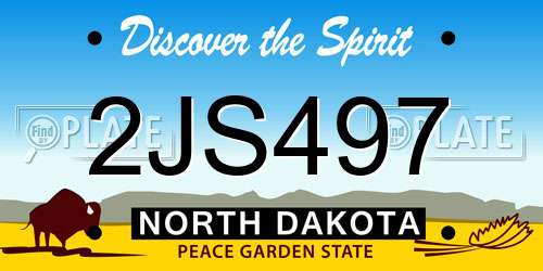 2JS497 North Dakota License Plate