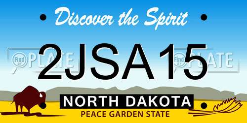 2JSA15 North Dakota License Plate