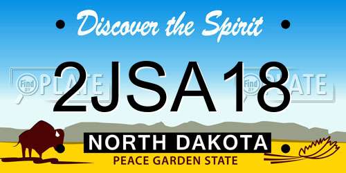 2JSA18 North Dakota License Plate