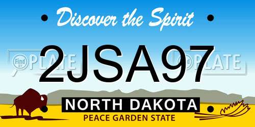 2JSA97 North Dakota License Plate