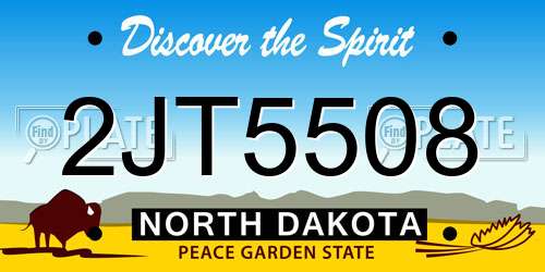2JT5508 North Dakota License Plate