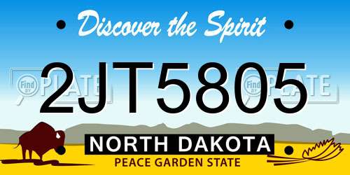 2JT5805 North Dakota License Plate