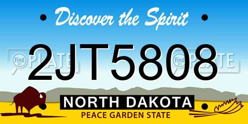 2JT5808 North Dakota License Plate