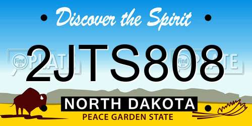 2JTS808 North Dakota License Plate