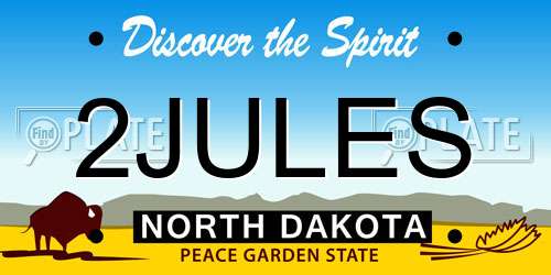 2JULES North Dakota License Plate