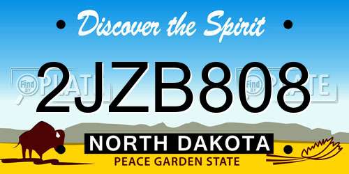 2JZB808 North Dakota License Plate