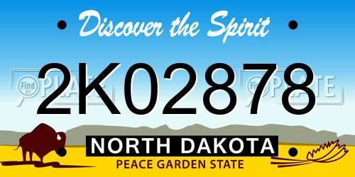 2K02878 North Dakota License Plate