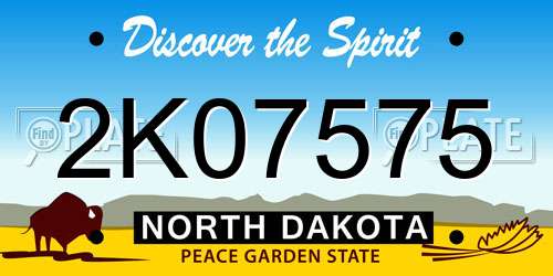 2K07575 North Dakota License Plate