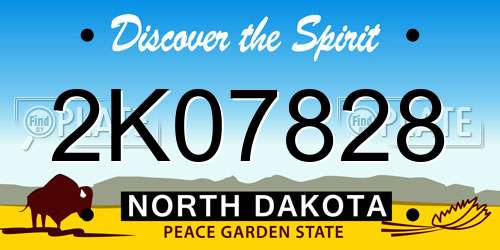 2K07828 North Dakota License Plate