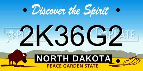 2K36G2 North Dakota License Plate