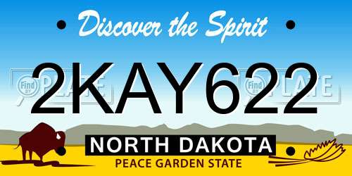2KAY622 North Dakota License Plate