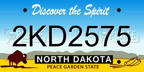 2KD2575 North Dakota License Plate