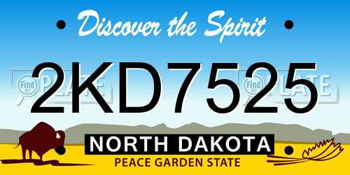 2KD7525 North Dakota License Plate