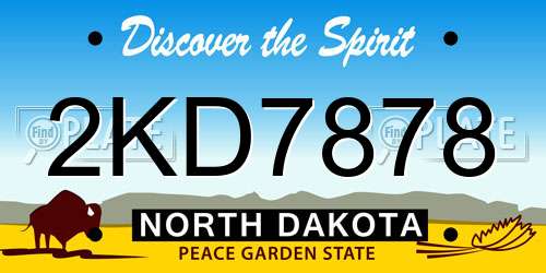 2KD7878 North Dakota License Plate