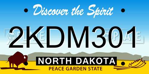 2KDM301 North Dakota License Plate