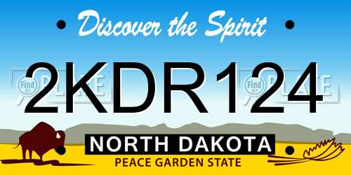 2KDR124 North Dakota License Plate