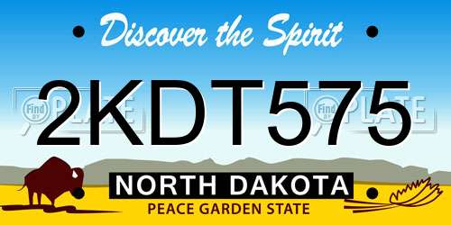 2KDT575 North Dakota License Plate