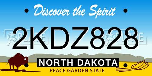 2KDZ828 North Dakota License Plate