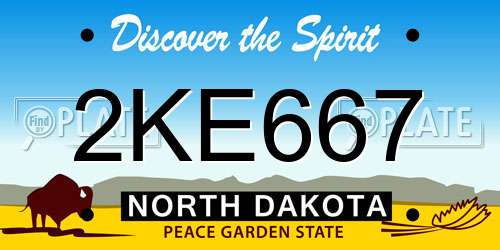 2KE667 North Dakota License Plate