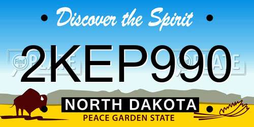 2KEP990 North Dakota License Plate