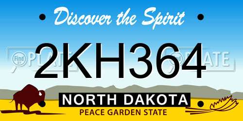 2KH364 North Dakota License Plate