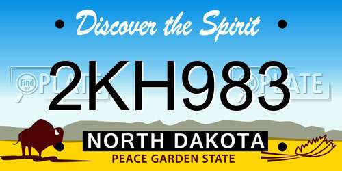 2KH983 North Dakota License Plate
