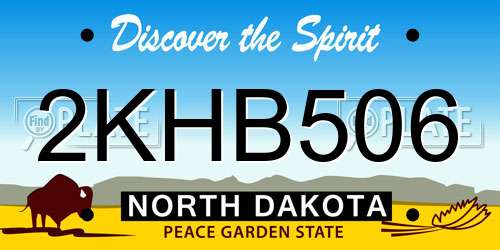 2KHB506 North Dakota License Plate