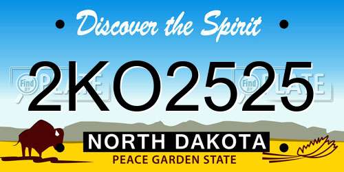 2KO2525 North Dakota License Plate