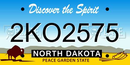 2KO2575 North Dakota License Plate