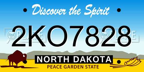 2KO7828 North Dakota License Plate