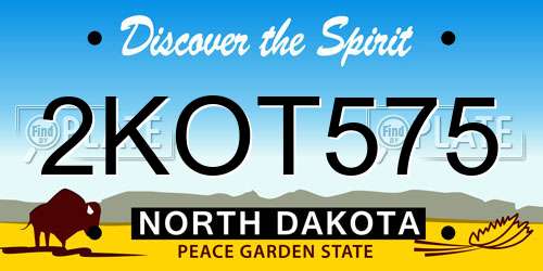 2KOT575 North Dakota License Plate