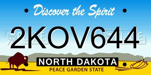 2KOV644 North Dakota License Plate