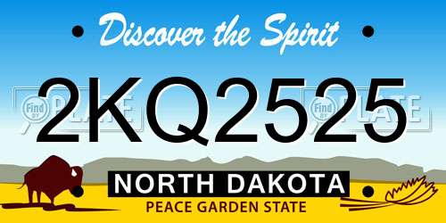 2KQ2525 North Dakota License Plate