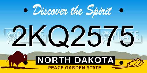 2KQ2575 North Dakota License Plate