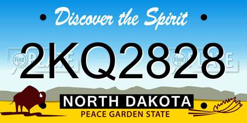 2KQ2828 North Dakota License Plate