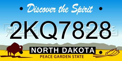 2KQ7828 North Dakota License Plate