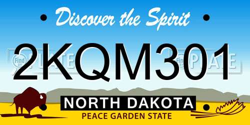 2KQM301 North Dakota License Plate