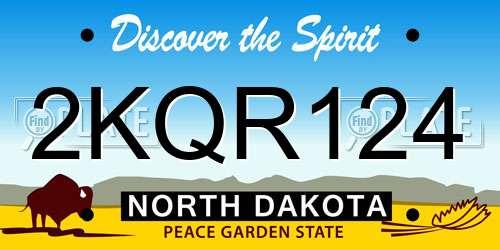 2KQR124 North Dakota License Plate