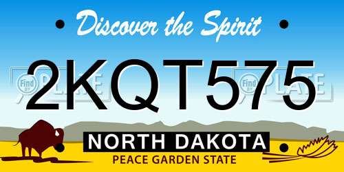2KQT575 North Dakota License Plate