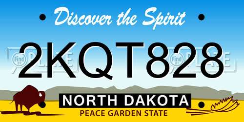 2KQT828 North Dakota License Plate