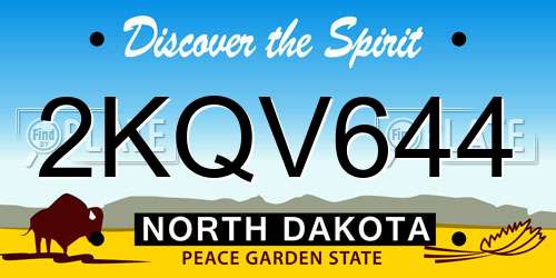 2KQV644 North Dakota License Plate