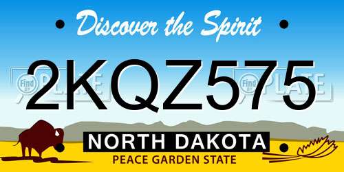 2KQZ575 North Dakota License Plate