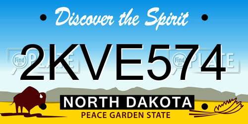 2KVE574 North Dakota License Plate