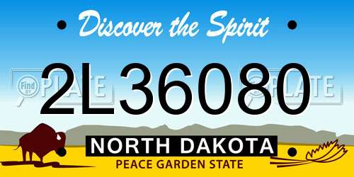 2L36080 North Dakota License Plate