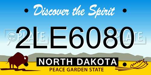2LE6080 North Dakota License Plate