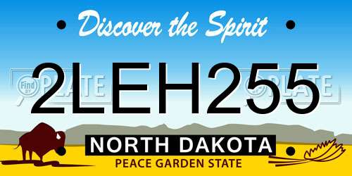 2LEH255 North Dakota License Plate