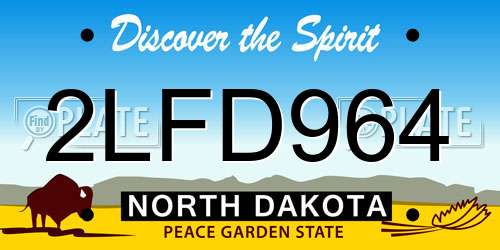 2LFD964 North Dakota License Plate